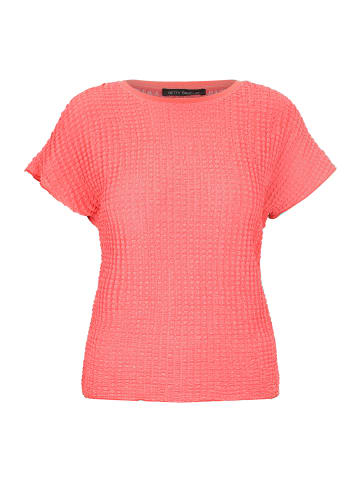 Betty Barclay Strukturshirt mit U-Boot-Ausschnitt in Hot Coral