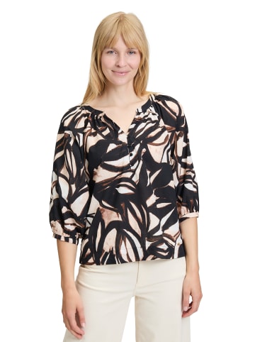 BETTY & CO Schlupfbluse mit Print in Black/Nature