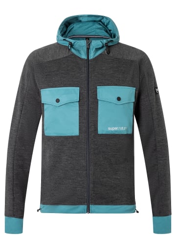 super.natural Merino Hoodie M ADVENTURE JACKET in dunkelgrau