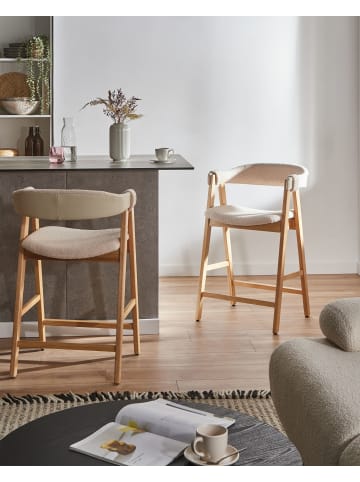 Beliani 2er-Set Barhocker DAY in Beige/Braun