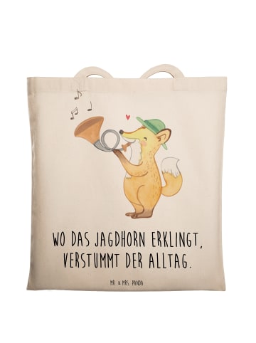 Mr. & Mrs. Panda Beutel Jagdhorn Melodie mit Spruch in Creme