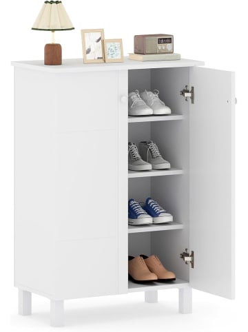 COSTWAY 4-stöckig Schuhschrank 60 x 33,5 x 90 cm in Weiß