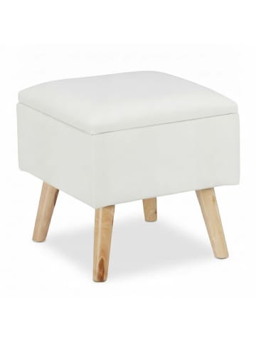 relaxdays Sitzhocker in Weiß - (B)40x (H)40 x (T)40 cm