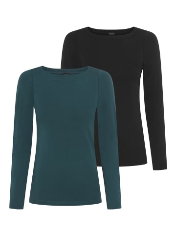 Laura Scott Longsleeve in petrol + schwarz