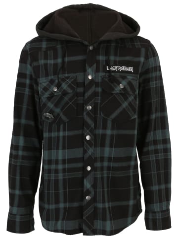 Brandit Brandit Iron Maiden Checkshirt Sweathood Eddy in black/green