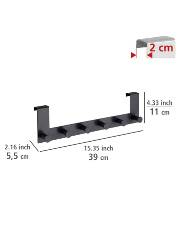 Wenko Türgarderobe Mod. Celano Schwarz, Türgarderobe Celano Schwarz in Schwarz