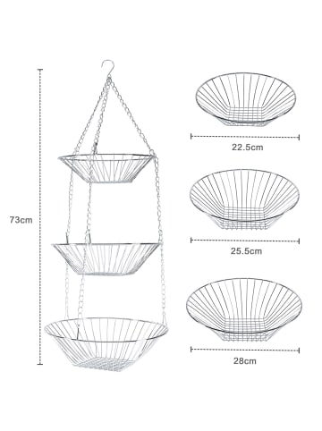 Intirilife Küchenampel Hängekorb in Silber