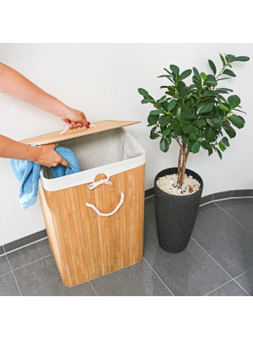 relaxdays 2 x Wäschekorb in Natur - (B)43,5 x (H)65,5 x (T)33,5 cm