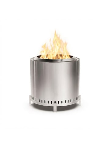relaxdays Feuerschale "rauchfrei" in Silber - (H)45 x Ø 49 cm