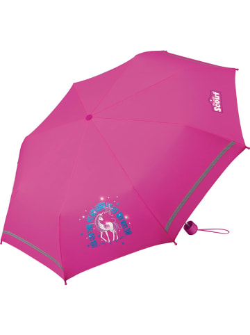 Scout Kinder-Taschenschirm Regenschrim mit reflektierenden Streifen Lilac Unicorn pink