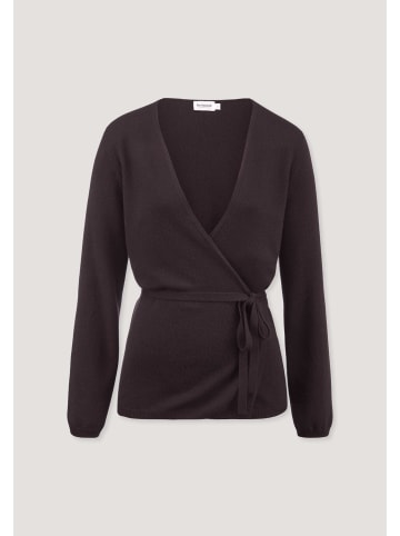 Hessnatur Strick Jacke in schwarzbeere