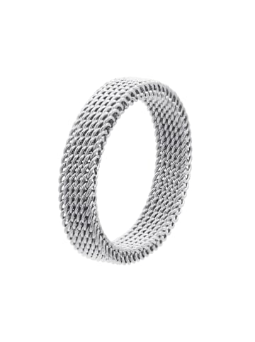Steel_Art elastischer Mesh-Ring Timon silberfarben in Silberfarben Poliert