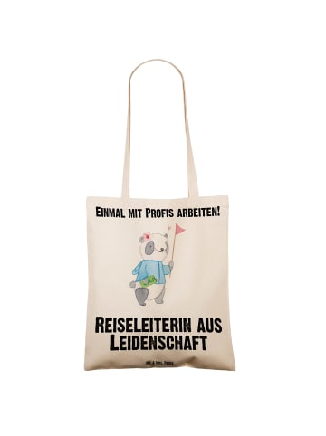 Mr. & Mrs. Panda Schultasche Reiseleiterin Leidenschaft mit Spruch in Creme