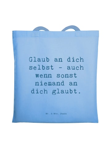 Mr. & Mrs. Panda Tote Bag Spruch Glaube an dich selbst mit Spruch in Sky Blue