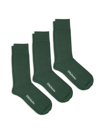 DillySocks 3er Set Socken One Color Smooth in Smooth Forest Green