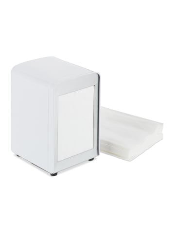 relaxdays 10x Serviettenspender in Weiß