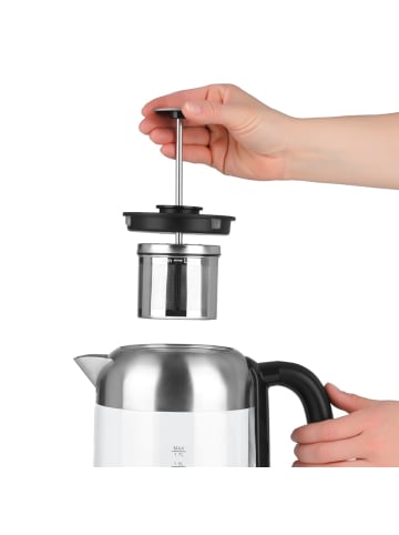 BEEM Teesieb Teatime II 60g Edelstahl/schwarz inkl. Deckel Silber