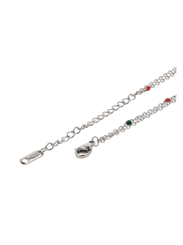IZIA Women Multi-Chain Necklace in Silver Multicolor