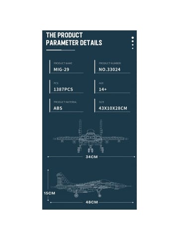 Reobrix 33024 Kampfjet Klemmbaustein Flugzeug 1387 Teile