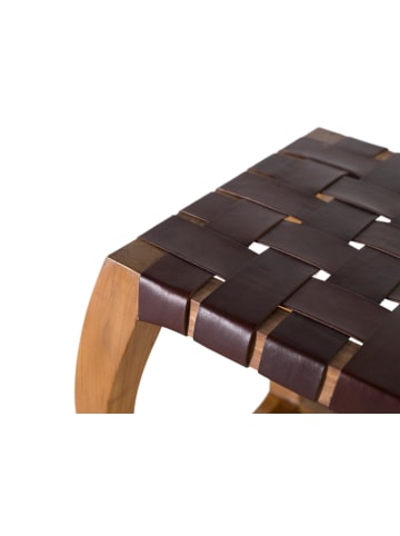 Giner y Colomer Handgefertigter Hocker aus massivem Mindi-Holz in Brown