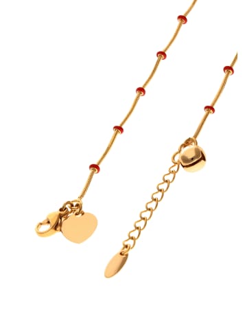 faina Women Chain Link Bracelet in Rose Gold Red