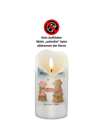 Mr. & Mrs. Panda Kerze Glühschwein Sause Design mit Spruch in Weiß