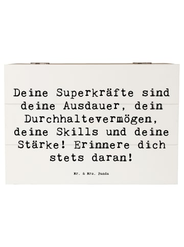 Mr. & Mrs. Panda Holzbox Spruch Sportliche Wettkämpfe Superkräft... in Weiß