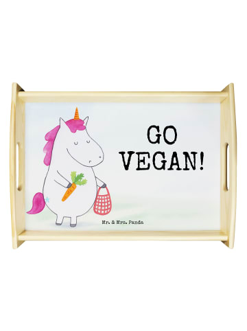Mr. & Mrs. Panda Tablett Einhorn Vegan Design mit Spruch in Weiß