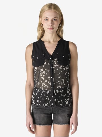 KOROSHI Ärmellose, bedruckte Damenbluse in Schwarz