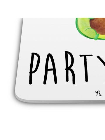 Mr. & Mrs. Panda Gläseruntersetzer Avocado Party Zeit mit Spruch in Weiß