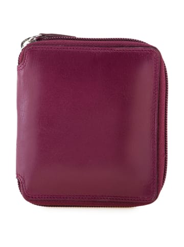 MYWALIT Geldbörse RFID Leder 10 cm in burgundy/sea