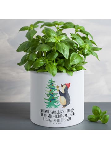 Mr. & Mrs. Panda Kübel für Pflanzen Pinguin Weihnachtsbaum mit S... in Weiß
