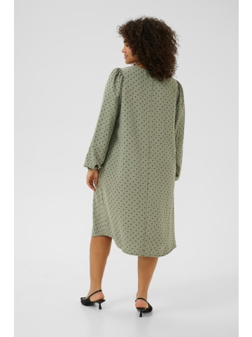 KAFFE curve Kleid KCnika Regular fit in Vetiver w. Deep Black Dot