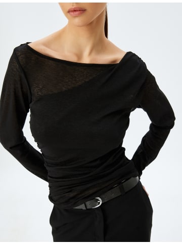 KOTON T-shirt in Schwarz