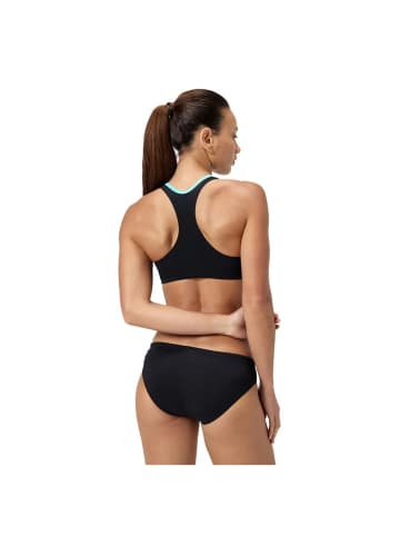 Speedo Placement Bikini zweiteiler Badeanzug in Schwarz-Türkis