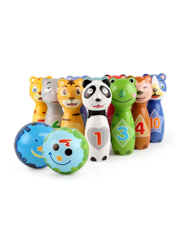 relaxdays 12-tlg. Kinder-Kegelspiel-Set "Tiere"