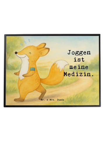 Mr. & Mrs. Panda Tischschoner Fuchs Joggen Design mit Spruch in Weiß