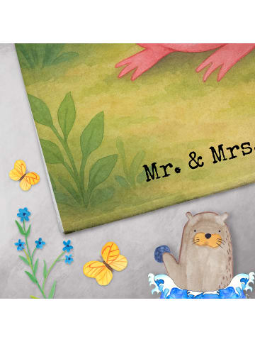 Mr. & Mrs. Panda Handtuch Axolotl Niedlich Design mit Spruch in Weiß