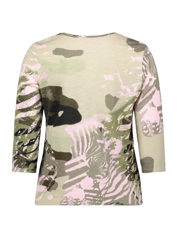 Betty Barclay Basic Shirt mit Print in Khaki/Cream