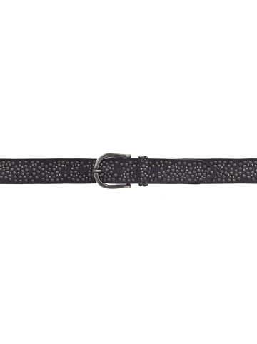 b.belt Nietengürtel Leder in schwarz