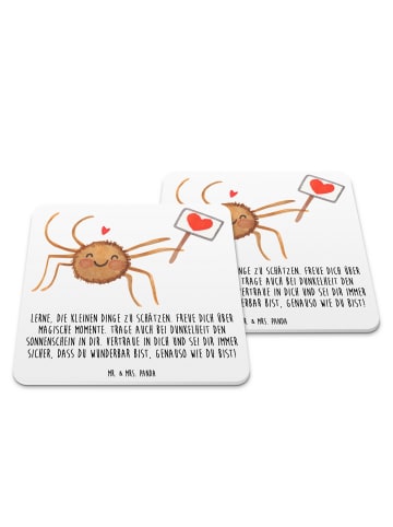 Mr. & Mrs. Panda Tischuntersetzer Spinne Agathe Motivation mit S... in Weiß