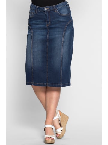 sheego Jeansrock in dark blue denim