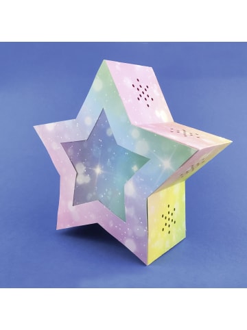 Buntpapierfabrik Ludwig Bähr Laternen-Bastelset Twinkle Star 300g/qm 19,3x18,3x8cm blau