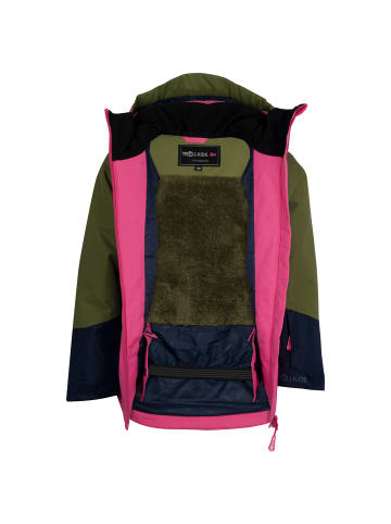 Trollkids Ski-Jacke "Rauland" in Dunkle Olive/Hellmagenta/Marine