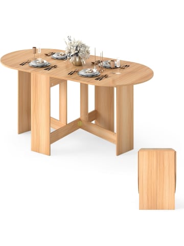 COSTWAY Esstisch klappbar für 4-7 Personen 163x80x75cm in Braun
