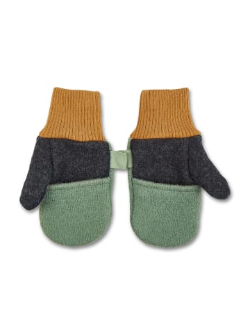 MANITOBER Wollwalk Handschuhe in Green/D.Gray/Yellow