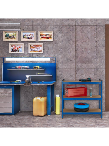 relaxdays 2 x Schwerlastregal in Blau - (B)100 x (H)180 x (T)40 cm