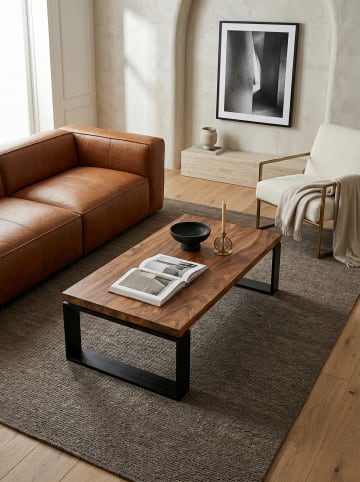 KADIMA DESIGN Couchtisch | Sheesham, 115x60x35cm, Metallgestell