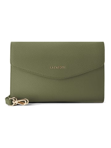 Lazarotti Bologna Leather Clutch Umhängetasche Leder 23 cm olive