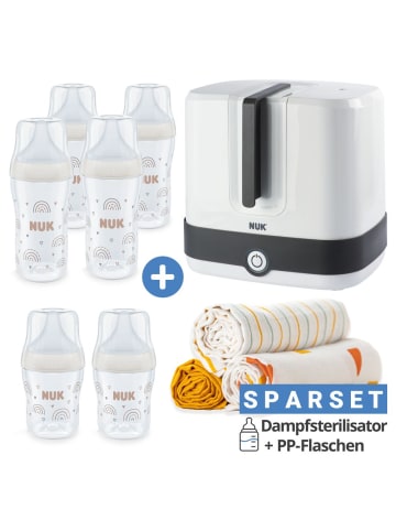 NUK Premium Starter-Set 10-tlg. - Dampfsterilisator in weiss,motiv